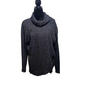 Nally & Millie USA Womens Charcoal Gray Marl Cowl Neck Tulip Hem Sweater Sz M B2